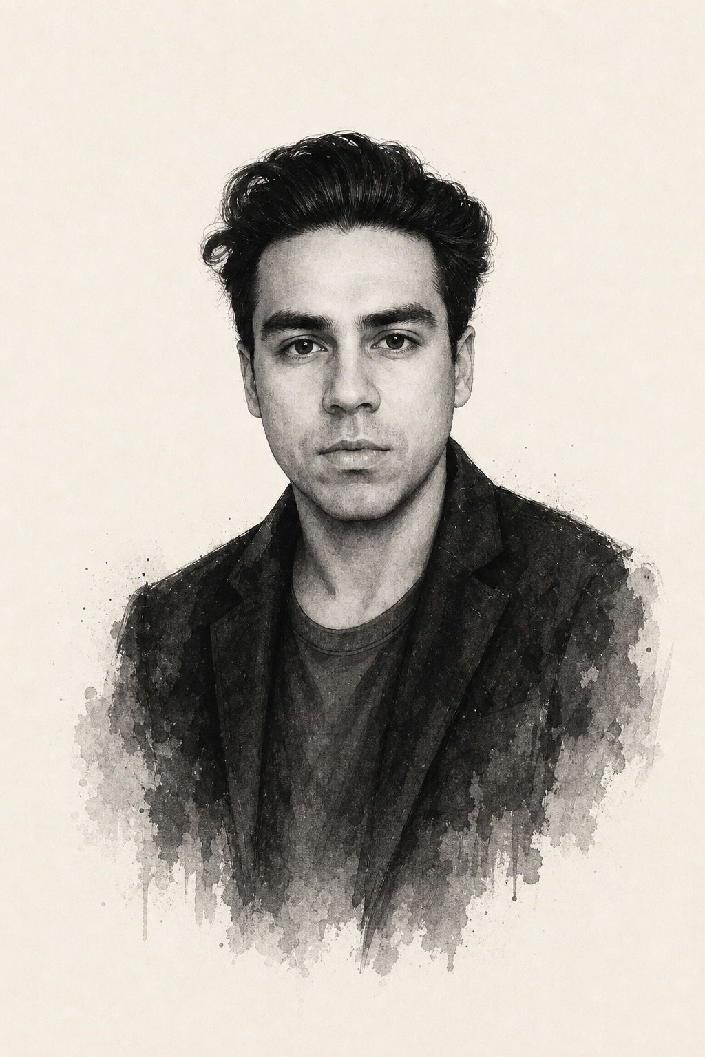 Ink portrait of Aman Singh