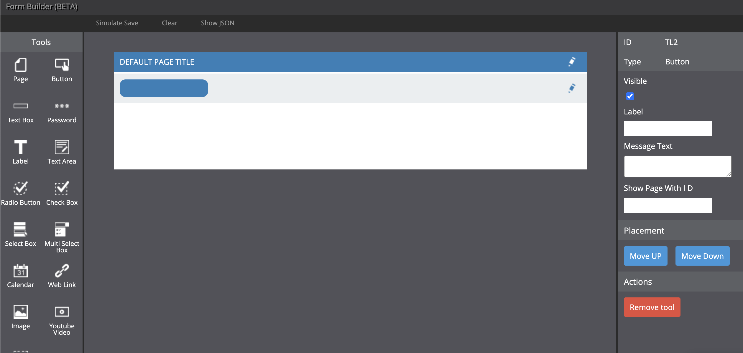 The Feedback Form Builder interface