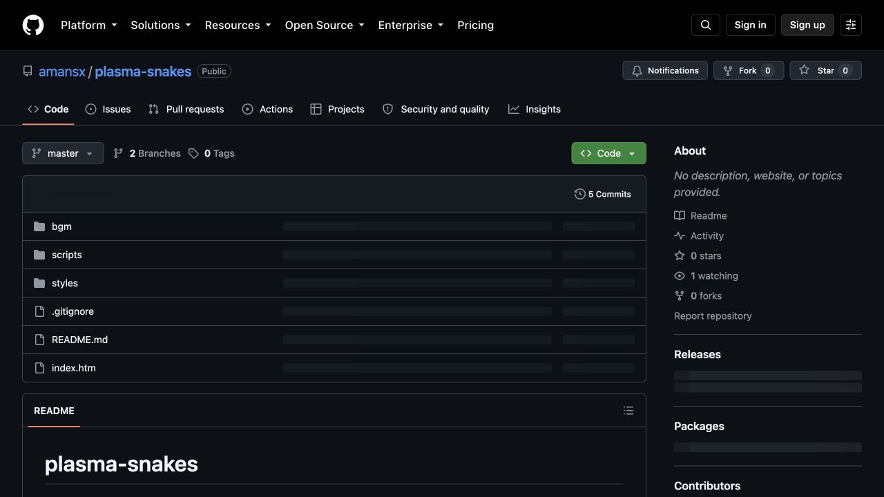 The Plasma Snakes repository on GitHub